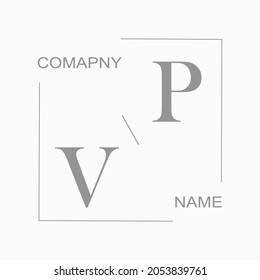 VP Beauty vector initial logo wedding signature illustration