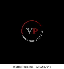 Plantilla de diseño de logotipo de letras creativas modernas de VP