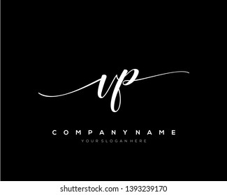 VP handwriting initial  logo vector
