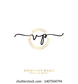 VP Initial handwriting logo template