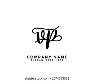 VP Initial Handwriting Logo Vector