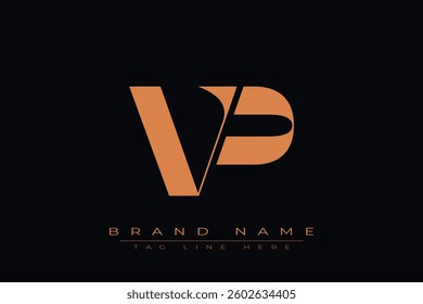 VP initial letter logo design. Letter V and P luxury alphabet letter logo icon template