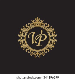 VP initial luxury ornament monogram logo