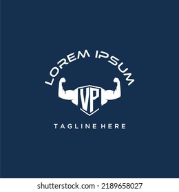 VP monograma inicial para equipos o logotipo de gimnasio con diseño de estilo creativo