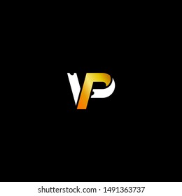 VP initial with shape ticket logo vector.