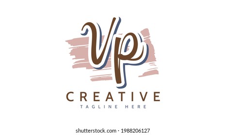 VP Initials, handwriting logo vector
