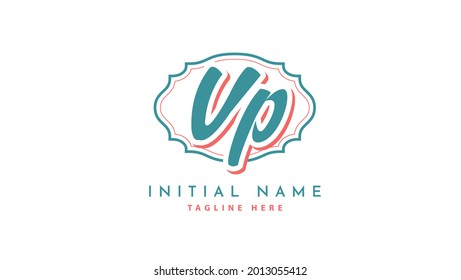 VP Initials, handwriting logo vector