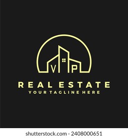 VP initials homes modern building company logo vector.eps