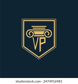 VP Initials Law Firm Logo Lawyer logo with creative law element