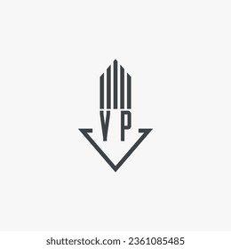 VP initials Real Estate Logo stock illustration. Logo vector