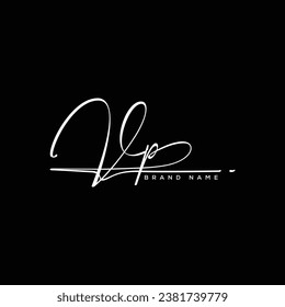 VP letter beauty handwriting vector logo. 