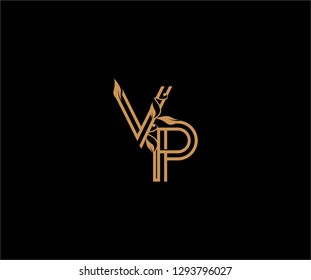 VP letter linear shape luxury flourishes ornament logotype