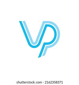 Vp Letter Logo Line Style Blue Stock Vector (Royalty Free) 2162358371 ...