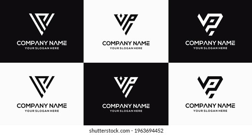 plantilla abstracta del logotipo vectorial de letra vp