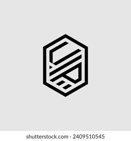 VP line geometric monogram with high quality professional design that will print well