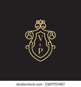 VP line vintage initial logo in high quality professional design that will print well across any print media