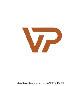 VP logo initial letter design template vector
