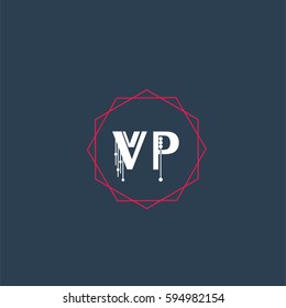 vp logo letter initial, Abstract Polygonal Background Logo, design for Corporate Business Identity,flat icon, Alphabet letter
