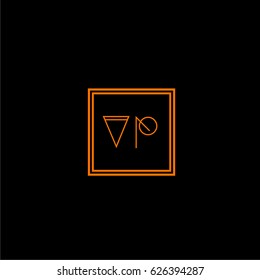 vp logo letter initial, Abstract Polygonal Background Logo, design for Corporate Business Identity,flat icon, Alphabet letter