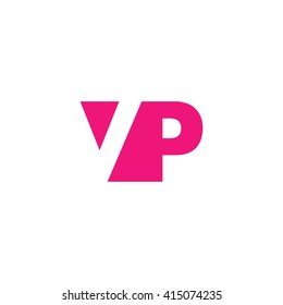 VP Logo. Vector Graphic Branding Letter Element. White Background