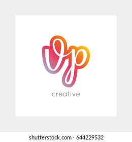 VP logo, vector. Useful as branding, app icon, alphabet combination, clip-art.