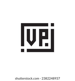 VP minimalist geometric symbol logo in high quality professional design that will print well across any print media