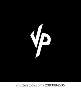 VP monogram esport logo design with cool shape concept in vector