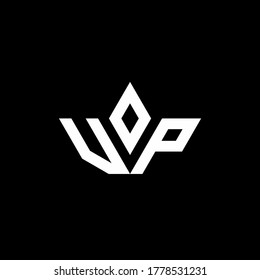 VP monogram logo with crown shape luxury style design template