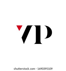 VP monogram logo. Letter v and letter p typographic icon. Lettering sign. Serif uppercase alphabet initials isolated on white fund. Modern, elegant, luxury style characters for beauty company brand.