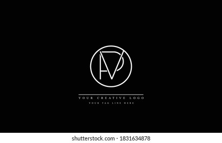 VP PV abstract vector logo monogram template