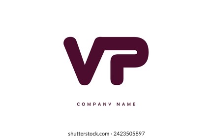 Monograma del logotipo de las letras de los alfabetos VP, PV