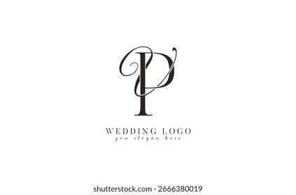 VP PV Monogramm Hochzeitslogo mit Anfangsbuchstaben