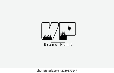 VP PV V P abstract vector logo monogram template