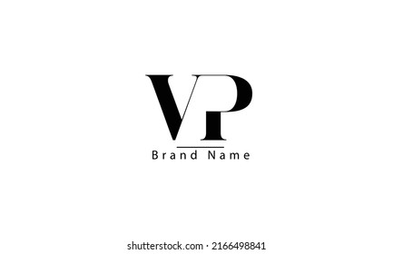 VP PV V P modelo de monograma del logotipo del vector abstracto