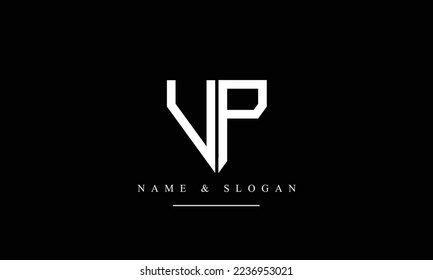 VP, PV, V, P letras abstractas monograma