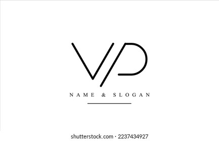 VP, PV, V, P abstract letters logo monogram