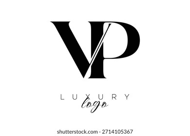 VP Serif Letter Monogramm Typografie-Logo für elegante Premium-Branding-Identität