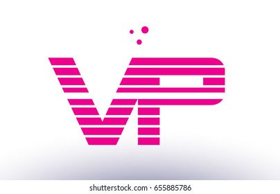 vp v p alphabet letter logo pink purple line stripe company design template creative abstract vector