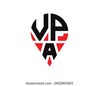 VPA letter location shape logo design