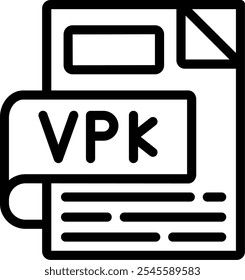 Design de vetor de ícone de linha VPK