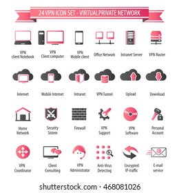 VPN - 24 icon set - Virtual Private Network