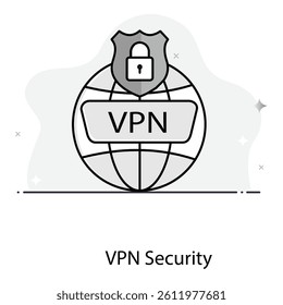 VPN Access Encrypted Data Vector Icon design, secure network, firewall, vpn safety
