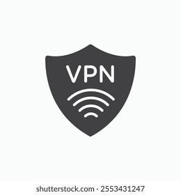 Vpn black solid vecor icon