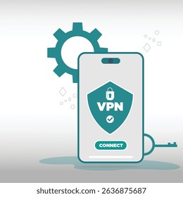 VPN for computer or smartphone. Protecting personal data with VPN service. Concept of virtual private network, сyber security