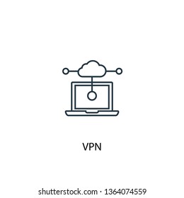 VPN concept line icon. Simple element illustration. VPN concept outline symbol design. Can be used for web and mobile UI/UX