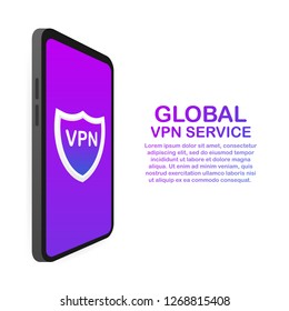 VPN connectivity. Secure virtual private network connection concept. Isometric vector stock illustration in ultraviolet colors.