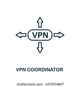 Vpn Coordinator icon outline style. Simple glyph from icons collection. Line Vpn Coordinator icon for web design and software.