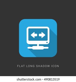 VPN Flat blue long shadow Icon / Logo Design