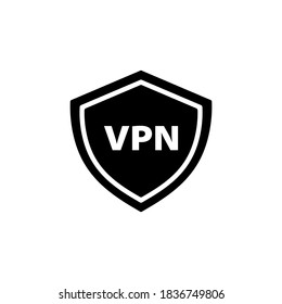 VPN icon in black. Virtual private network. Vector EPS 10. Isolated on white background