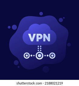 VPN icon with a cloud, vector design